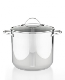 All for the family. This generously sized stockpot is your go-to for whipping up big meals, from chilis to stews to soups & beyond, for family gatherings. Cook on the bright side with a stunning stainless steel body and encapsulated, impact-bonded base that promotes even, quick heating and slip right into the dishwasher for fast cleanup. Lifetime warranty. All for the family. This generously sized stockpot is your go-to for whipping up big meals, from chilis to stews to soups & beyond, for family gatherings. Cook on the bright side with a stunning stainless steel body and encapsulated, impact-bonded base that promotes even, quick heating and slip right into the dishwasher for fast cleanup. Lifetime warranty.