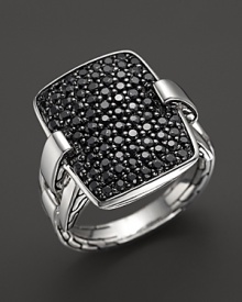 In sparkling black sapphires, John Hardy's rectangular ring lends a bold, modern look.