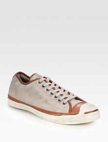 Stretchy light-wash cotton upper joined by rich leather trim and a classic lace-up front. Leather liningPadded insoleRubber soleImported Stretchy light-wash cotton upper joined by rich leather trim and a classic lace-up front. Leather liningPadded insoleRubber soleImported