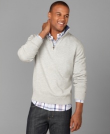 Casual style never looked so good. Let this 1/2-zip pullover from Tommy Hilfiger usher you through the season. Casual style never looked so good. Let this 1/2-zip pullover from Tommy Hilfiger usher you through the season.