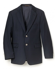 Dress him up in a sophisticated and chic suit from Joseph Abboud. Here, the pinstripe jacket with three button front is the perfect spring look. Dress him up in a sophisticated and chic suit from Joseph Abboud. Here, the pinstripe jacket with three button front is the perfect spring look.