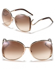 Feel like a movie star in large oversized round sunglasses with textured edges and hook shaped arms. Feel like a movie star in large oversized round sunglasses with textured edges and hook shaped arms.