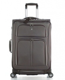 When the world is spinning, you need a suitcase that can keep up! Stocked with all of the organizational features you depend on, such as a detachable shoe bag and multiple pockets, this durable upright expands to carry your load with ease, twisting and turning wherever you go with spinner wheels that handle every curve travel tries to throw your way. 10-year warranty. (Clearance) When the world is spinning, you need a suitcase that can keep up! Stocked with all of the organizational features you depend on, such as a detachable shoe bag and multiple pockets, this durable upright expands to carry your load with ease, twisting and turning wherever you go with spinner wheels that handle every curve travel tries to throw your way. 10-year warranty. (Clearance)