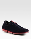 Bi-colored sole enhances the sporty vibe of this suede silhouette.Suede upperPadded insoleRubber soleMade in Italy