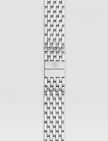 A classic woven band in stainless steel with a push-button clasp. Fits Michele 18mm Deco watchesImported