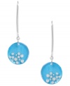 Beauty and the beach. Embrace the color of summer's surf in Kenneth Cole New York's turquoise-colored resin drops. Set in silver tone mixed metal with sparkling crystal accents. Approximate drop: 2 inches.