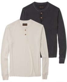 A better basic. The style of these cross-stitch henleys from Lucky Brand Jeans is anything but simple. A better basic. The style of these cross-stitch henleys from Lucky Brand Jeans is anything but simple.