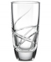 A fanciful cut pattern contrasts the timeless form of Adorn highball glasses, featuring sumptuous clear crystal from Lenox.