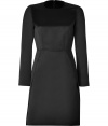 Meticulously tailored in sleek black satin, No.21s long sleeve dress counts as one of our after-dark favorites - Round neckline, long sleeves, slit sides, hidden back zip - Tailored fit - Wear with flawless accessories and a dusting of sparkly fine jewelry