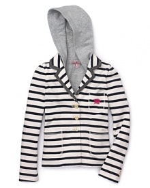 Juicy Couture Girls' Stripe French Terry Blazer - Sizes 7-14 Juicy Couture Girls' Stripe French Terry Blazer - Sizes 7-14
