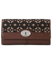 Signature jacquard with vintage-inspired hardware gives this portable design from Fossil a classic yet contemporary look. Slip it in your handbag or wear it on its own, for a stylish way to stay organized. Signature jacquard with vintage-inspired hardware gives this portable design from Fossil a classic yet contemporary look. Slip it in your handbag or wear it on its own, for a stylish way to stay organized.