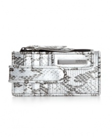 Petite and pretty, this python print design from Kenneth Cole Reaction holds all the essentials and adds a dash of instant edginess to your look. Plenty of compartments for cards, money, ID and a few extras, it discretely slips into a pocket or purse. Petite and pretty, this python print design from Kenneth Cole Reaction holds all the essentials and adds a dash of instant edginess to your look. Plenty of compartments for cards, money, ID and a few extras, it discretely slips into a pocket or purse.