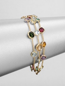 From the Mini Jaipur Collection. Colorful strands of semi-precious, faceted stones set in hand-engraved 18k gold. May include amethyst, light amethyst, green amethyst, iolite, garnet, green garnet, orange garnet,tourmalines, citrine, lemon citrine, peridot, pink quartz, smoky quartz and topazLength, about 7Lobster clasp closureMade in ItalyPlease note: Stones may vary. From the Mini Jaipur Collection. Colorful strands of semi-precious, faceted stones set in hand-engraved 18k gold. May include amethyst, light amethyst, green amethyst, iolite, garnet, green garnet, orange garnet,tourmalines, citrine, lemon citrine, peridot, pink quartz, smoky quartz and topazLength, about 7Lobster clasp closureMade in ItalyPlease note: Stones may vary.