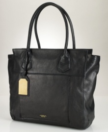 Polished and practical, this essential silhouette from Lauren Ralph Lauren offers a touch of elegance to any ensemble. Rich, tumbled leather with a chic logo-embossed luggage tag dress the outside, while the pocket-lined interior keeps you organized on-the-go. Polished and practical, this essential silhouette from Lauren Ralph Lauren offers a touch of elegance to any ensemble. Rich, tumbled leather with a chic logo-embossed luggage tag dress the outside, while the pocket-lined interior keeps you organized on-the-go.