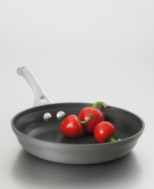 Healthy omelets, stuffed with your favorite fillings, just got easier to make. This 8 nonstick omelet pan, part of the contemporary nonstick collection, has a unique vessel shape and hard-anodized construction. Loaded with intelligent features like a capacity indicator line on the rim and an ergonomic handle that stays cool during stovetop cooking. The large size makes it perfect for for smaller portions. Healthy omelets, stuffed with your favorite fillings, just got easier to make. This 8 nonstick omelet pan, part of the contemporary nonstick collection, has a unique vessel shape and hard-anodized construction. Loaded with intelligent features like a capacity indicator line on the rim and an ergonomic handle that stays cool during stovetop cooking. The large size makes it perfect for for smaller portions.