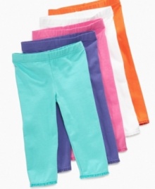Take dresses and shirts from warm weather to cool with a pair of these capri leggings from Carters. Take dresses and shirts from warm weather to cool with a pair of these capri leggings from Carters.