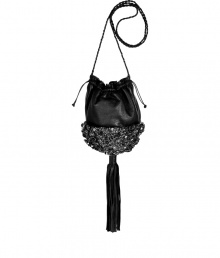 An ultra glamorous iteration of the evening bag, Sara Battaglias artful medley of embellished metal and leather guarantees to set your style points soaring - Drawstring leather satchel, braided shoulder strap, oversized tassel, hard metal shell covered in flower-, crystal- and rose-embellishment - Wear as a statement finish to Little Black Dresses An ultra glamorous iteration of the evening bag, Sara Battaglias artful medley of embellished metal and leather guarantees to set your style points soaring - Drawstring leather satchel, braided shoulder strap, oversized tassel, hard metal shell covered in flower-, crystal- and rose-embellishment - Wear as a statement finish to Little Black Dresses