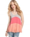 Get swingy, casual style in a comfy tank from American Rag that boasts cool, on-trend colorblocking!