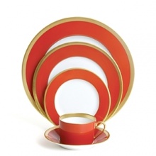 Haviland's Laque de Chine Gold is both timeless and modern, enabling traditional color-matching selections to radical color combinations. Unique pieces' smooth, bold colors are united by a brilliant gold band. Haviland's Laque de Chine Gold is both timeless and modern, enabling traditional color-matching selections to radical color combinations. Unique pieces' smooth, bold colors are united by a brilliant gold band.