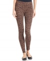 Feel that jungle fever something fierce with these alluring, leopard print leggings from HUE. Soft and sleek, this slip on silhouette makes any outfit instantly eye-catching.