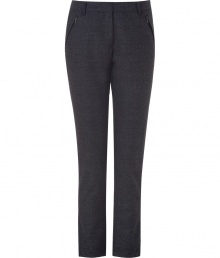 Versatile and stylish, these cropped trousers add trend-right appeal to your work-ready look - Flat front, belt loops, off-seam zip pockets, back welt pockets, cropped silhouette, straight leg - Pair with a silk blouse, a fitted blazer, and platform heels