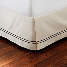 Solid jacquard, 400-thread count flat sheet with scalloped hem detail. Pillowcases feature a French closure. Fitted sheet has elastic all around and an 18 pocket to fit most mattresses. Solid jacquard, 400-thread count flat sheet with scalloped hem detail. Pillowcases feature a French closure. Fitted sheet has elastic all around and an 18 pocket to fit most mattresses.