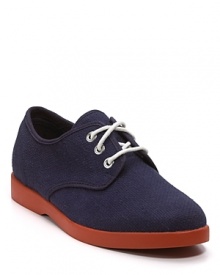 A preppy classic in hopsack canvas, the McNairy shoe is accented with leather overlays and a contrast rubber sole. A preppy classic in hopsack canvas, the McNairy shoe is accented with leather overlays and a contrast rubber sole.