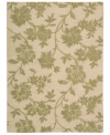 Uplifting style. Nourison's Skyland rug features lush, dreamy florals rendered in soft olive and ivory shades, bringing a heavenly feel to any space. The plush wool rug is enhanced with meticulous hand carving for beautiful detail and texture.