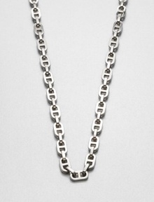 A modern link style in sleek silvertone. Ion-plated brassLength, about 18Fold-over clasp closureImported A modern link style in sleek silvertone. Ion-plated brassLength, about 18Fold-over clasp closureImported