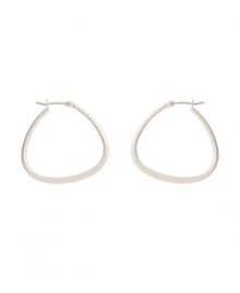 Traditional hoops with an up-to-date twist. Kenneth Cole New York earrings feature a modern pear-shaped hoop in silver tone mixed metal. Approximate diameter: 1 inch.
