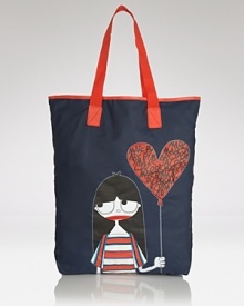 Don't shop alone. MARC BY MARC JACOBS's packable printed tote goes anywhere you do with the label's signature quirky charm. Don't shop alone. MARC BY MARC JACOBS's packable printed tote goes anywhere you do with the label's signature quirky charm.
