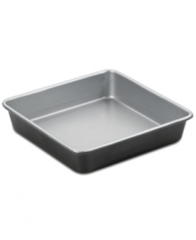 Make a cake for it! Showoff your best baking skills with this heavy-gauge aluminized steel cake pan, which heats evenly and features a nonstick finish that knows when to let go & how to clean up quick & easy. A dishwasher-safe design eliminates any bother after baking, plus the thick rolled edges on the pan prevent warping for a lifetime of use. Lifetime warranty. Make a cake for it! Showoff your best baking skills with this heavy-gauge aluminized steel cake pan, which heats evenly and features a nonstick finish that knows when to let go & how to clean up quick & easy. A dishwasher-safe design eliminates any bother after baking, plus the thick rolled edges on the pan prevent warping for a lifetime of use. Lifetime warranty.
