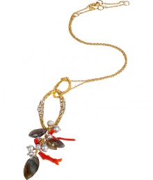 This glamorous necklace is an ultra-chic addition to any outfit - Stunning necklace with coral, pearls, gemstones and crystal detailing on a gold-plated filigree link chain - Style with elevated basics for day or with cocktail-ready attire for evening - Made by famous jewelry genius and celeb favorite Alexis Bittar This glamorous necklace is an ultra-chic addition to any outfit - Stunning necklace with coral, pearls, gemstones and crystal detailing on a gold-plated filigree link chain - Style with elevated basics for day or with cocktail-ready attire for evening - Made by famous jewelry genius and celeb favorite Alexis Bittar