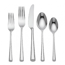 Lightly hammered handles of the finest quality stainless steel make Imperial Caviar place settings well suited for every day and entertaining. A slender silhouette and angled tip complete the look with the chic brilliance of Marchesa by Lenox flatware. Lightly hammered handles of the finest quality stainless steel make Imperial Caviar place settings well suited for every day and entertaining. A slender silhouette and angled tip complete the look with the chic brilliance of Marchesa by Lenox flatware.