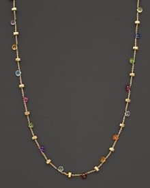 From the Paradise collection, a gold necklace with semi precious stones, designed by Marco Bicego.