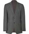 Inject instant elegance into your work or play look with this luxe wool-cashmere blazer from Baldessarini - Narrow notched lapels, long sleeves, two-button closure, single chest pocket, flap pockets at waist, double back vent - Classic tailored fit - Style with matching pants, straight leg jeans, or chinos