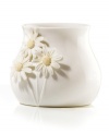 Sculpted black-eyed Susans pop with a tinge of yellow against the glossy white Flora votive holder. A quiet beauty in graceful Lenox porcelain. Qualifies for Rebate