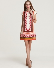 A vivid geometric print reminiscent of the '60s imbues this eye-catching Milly dress with retro panache. A vivid geometric print reminiscent of the '60s imbues this eye-catching Milly dress with retro panache.
