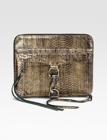 EXCLUSIVELY AT SAKS. This incredibly versatile design of metallic snake-stamped leather zips around your iPad® for either a stylish cover or functional stand.Top zip closureOne outside zip pocketProtective metal feetSix inner slotsOne inside open pocketLeather lining10¼W X 8½H X 1DImported Please note: iPad® not included. EXCLUSIVELY AT SAKS. This incredibly versatile design of metallic snake-stamped leather zips around your iPad® for either a stylish cover or functional stand.Top zip closureOne outside zip pocketProtective metal feetSix inner slotsOne inside open pocketLeather lining10¼W X 8½H X 1DImported Please note: iPad® not included.