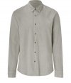 Stylish shirt made of fine, grey cotton - Updated version of the classic shirt features small collar, placket and slim, tapered cut - Rounded seam edges for a chic but casual look - Favorite basic with jeans, chinos and shorts