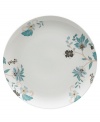 Flower power. Featuring delicate blooms on ultra-durable porcelain, this Veronica salad plate accents the table with smart style. Teal, blue and charcoal florals add classic appeal to a modern coupe shape.