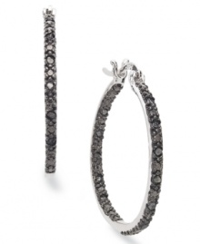 Added sophistication. This pair of sterling silver earrings from Victoria Townsend features black diamonds (1/4 ct. t.w.) to set an elegant tone. Approximate drop: 1/8 inch. Approximate diameter: 1/8 inch. Added sophistication. This pair of sterling silver earrings from Victoria Townsend features black diamonds (1/4 ct. t.w.) to set an elegant tone. Approximate drop: 1/8 inch. Approximate diameter: 1/8 inch.