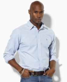 Long-sleeved sport shirt, cut for a comfortable, classic fit. Long-sleeved sport shirt, cut for a comfortable, classic fit.