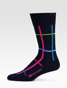 A bold, energetic grid pattern lends modern flair to this simple dress sock shaped in a soft cotton blend with a hint of stretch for maximum comfort and support.Mid-calf height80% cotton/18% polyester/2% elasticMachine washImported A bold, energetic grid pattern lends modern flair to this simple dress sock shaped in a soft cotton blend with a hint of stretch for maximum comfort and support.Mid-calf height80% cotton/18% polyester/2% elasticMachine washImported
