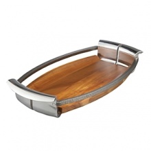 The epitome of sleek, modern design, this sturdy tray - a juxtaposition of earthy wood and industrial-chic metal - is a functional accessory for breakfast in bed, or simply for indulging in some treats while reclining in the family room. The epitome of sleek, modern design, this sturdy tray - a juxtaposition of earthy wood and industrial-chic metal - is a functional accessory for breakfast in bed, or simply for indulging in some treats while reclining in the family room.