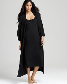 A simply chic three-quarter sleeve knit robe from Natori.