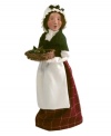 Mrs. Cratchit does the best she can with Christmas dinner, delivering her famous plum pudding to your home. Her charming Byers' Choice figurine, handcrafted and painted with exquisite detail, evokes her family's feast.