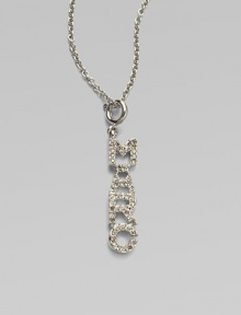 Add charm to any look with this modern pavé pendant design. Argento plated brassGlass stonesLength, about 15¾Pendant size, about 1¼Spring ring closureImported Add charm to any look with this modern pavé pendant design. Argento plated brassGlass stonesLength, about 15¾Pendant size, about 1¼Spring ring closureImported