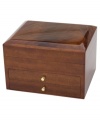 Your very own treasure chest, the elegant Rosalie jewelry box features a mahogany domed lid and sapele sides with a high-gloss finish. Plush lining makes the organized interior just as fine, with compartments for rings, earrings, bracelets and necklaces.