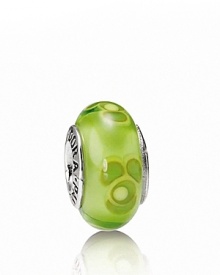 A repeating flower pattern in colorful murano glass adds energy and vibrance to your charm collection. Logo-engraved sterling silver trim displays the PANDORA signature. A repeating flower pattern in colorful murano glass adds energy and vibrance to your charm collection. Logo-engraved sterling silver trim displays the PANDORA signature.